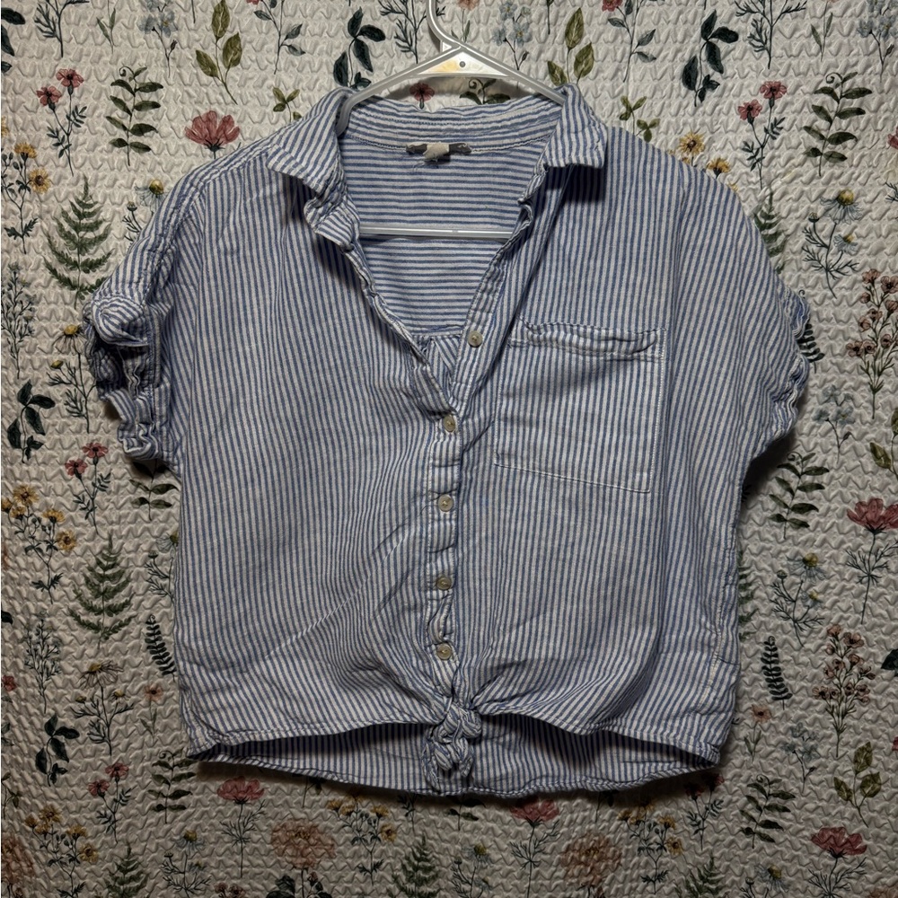 Beachlunchlounge Blue and White Striped Shirt